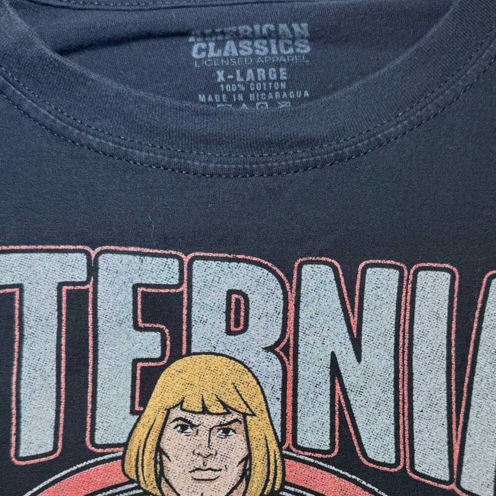 Masters of the Universe He-Man Eternia Gym 1983 Black Graphic T-Shirt XL - Picture 3 of 4